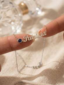 Gelang Kaki Wanita Perak Berlapis Emas 18K dengan Nama & Batu Kelahiran yang Dipersonalisasi, Gelang Kaki Berlapis Gaya Minimalis, Hadiah Liburan Musim Panas untuk Wanita - MultiWarna - View 4