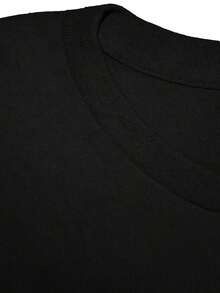 [Entrega Local]Playera Para Mujer [Entrega Local]Playera Para Mujer 1Pc Camiseta Divertida Estampada Para Mujer |   Negro y amarillo con diseño "Twisted Tea And Double D", manga corta, cuello redondo, estilo casual, lavable a máquina, cómodo, para todas las estaciones, diseño moderno. - Negro - Ver 2