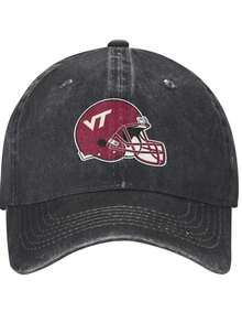 USA Made Virginia Tech University Svg Bundle Men's Washed Denim Baseball Cap - Adjustable Size,  Funny Adjustable Birthday Gift. - màu đen - Xem 2