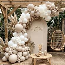 Arche de ballons blanc crème - Ballons style bohème en macramé, idéale pour mariage, anniversaire, fête, révélation du sexe du bébé, fiançailles, anniversaire, fête des mères, remise de diplômes, Saint-Valentin, décoration de fond - multicolore - Voir 4