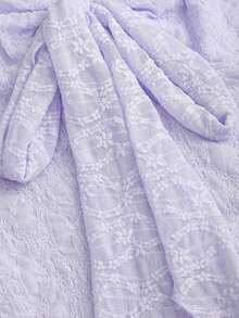 Top tubo corto con estampado texturizado y lazo - Púrpura malva - Ver 3