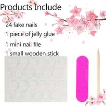 24Pcs Short Almond Press On Nails 4th Of July Independence Day Fake Nails 250Anniversary Nail Art Bow Striped Polka Dot Design America Flag Patriotic False Nails Reusable Stick On Nails For Women - ColorB - 查看 7