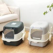1 Piece Detachable & Washable Litter Box Set, Splash-Proof And Odor-Control, More Sanitary For Cat Toileting, Easy Litter Maintenance Without Getting Hands Dirty - one-size - View 2