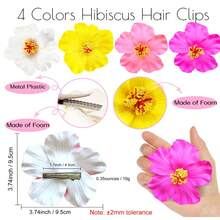 15pcs Hawaiian Flower Hair Clips, Plumeria Foam Hair Clips, Hawaiian Tropical Party Decor, Beach Pool Resort Costume, Hawaiian Party Supplies, Bridal Wedding. Artificial Flowers For Women, Foam Plumeria. - View 3