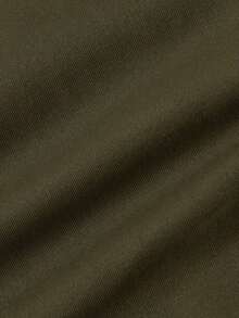 Set de 2 vestidos mini de manga corta y cuello redondo, de punto de unicolor casual, para mujeres - Verde militar - Ver 9