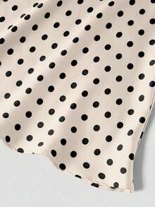Falda de estilo vacacional elegante y retro con estampado de lunares para mujeres, otoño, invierno - Albaricoque - Ver 4