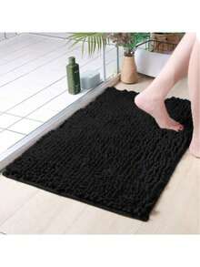 1pc Minimalist Soft & Skin-Friendly Chenille Bath Mat, Absorbent Non-Slip Bathroom Floor Mat, Also Suitable For Room Decor - cyan - View 6