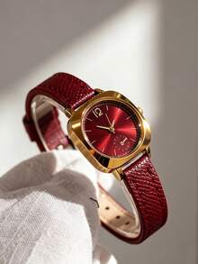 1 pieza Reloj de moda retro para mujer, esfera de aleación clásica, emparejado con una correa de PU versátil y cómoda, reloj casual unisex para estudiantes adecuado para fiestas, vacaciones, reuniones, bodas y uso diario. Es el mejor regalo para mujeres en la temporada de regreso a la escuela, la temporada de graduación y el Día de Acción de Gracias. - Dorado - Ver 6