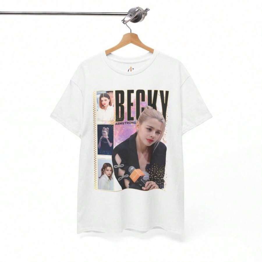 Becky Armstrong GL Series Actress Unisex Tee…Shirt For Women 100% Cotton Unisex T-Shirt - Premium Casual Comfortable Fit T-Shirt - 白色 - 查看 1