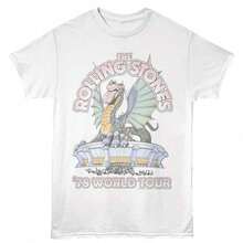 R1olling Stones Dragon 78 Tour White T-Shirt.JPG Camiseta 100% Algodón Unisex - Playera Casual Premium de Corte Cómodo - Blanco - Ver 1