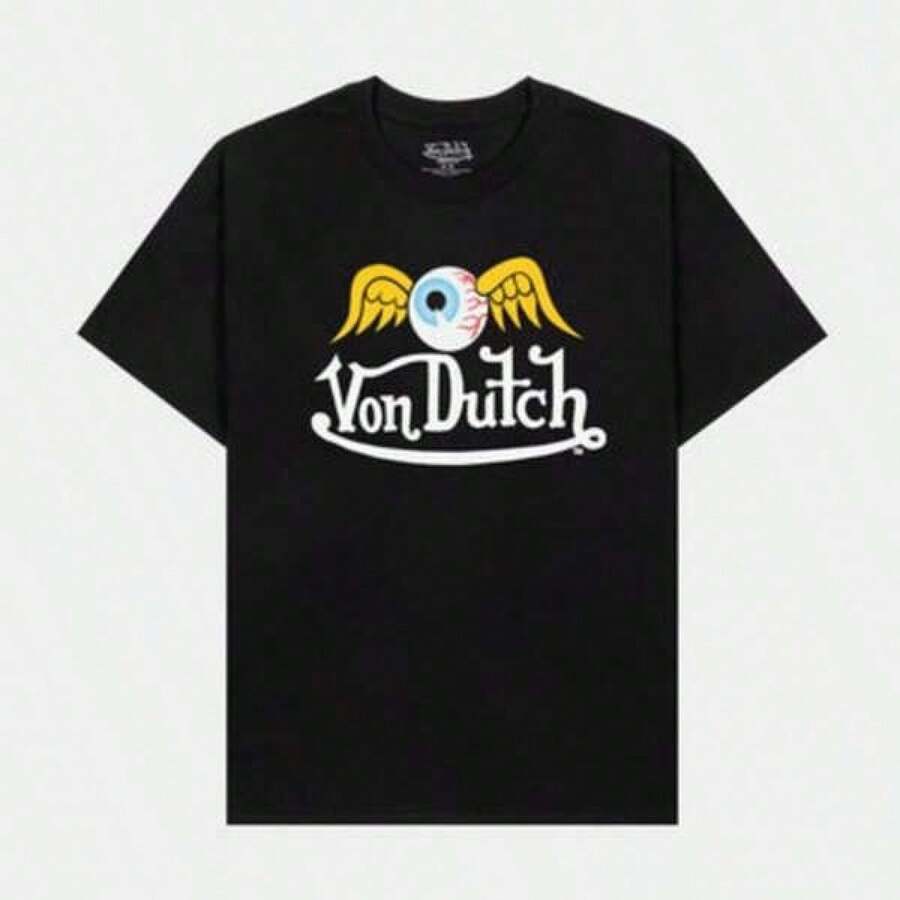 Men's & Women's Vintage Cotton Graphic Tees, Summer Clothes, 2000s Style, Cute Tops, Shirts For Adults & Kids, Von O Dutch Classic Sci-Fi Style Tops - Oversized Old Printed Washed T-Shirt. Men's 100% Cotton, Loose Fitting, Y2K Street Retro Casual Urban Aesthetics, 100% Cotton Pullover. Gifts Men Clothes Men Shirts Graphic Teens Men Vintage T Shirts Graphic Tees Tanktop Tween Summer Clothes, Family Matching Outfit, Adult And Children's Sizes Casual Women Outfits Men's Graphic T Shirt Boy Clothes For Kids - màu đen - Xem 1