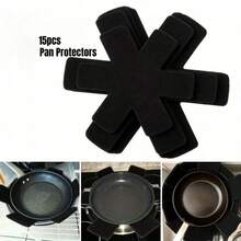 15pcs Durable Non-Stick Cookware Pads, Scratch-Resistant Patterned Pads, Washable And Reusable Felt Pads, Suitable For All Cookware, Protect Cookware, Durable And Non-Slip, Suitable For Induction/Gas/Electric Stoves, Daily Kitchen Use - View 5