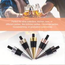 10 Pieces Blank Bottle Stopper With Threaded Post Metal Wine Stopper Inserts Set Hardware For Wood Turning DIY Project - Multicolor - View 8