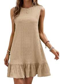 2026 Spring/Summer New Versatile Sleeveless Round Neck Dress Women's Swim Dress Beachwear - Black - View 8