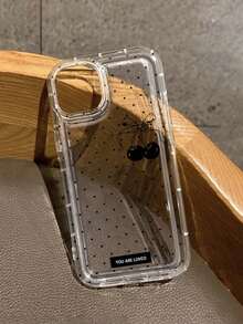 Ins Style Handpainted Black Heart Transparent Shockproof Phone Case Compatible With Apple 17/16/14/13 Pro Max/12 Pro/11/Xr/Xs15plus 15promax And S24/S25/S24ULTRA/A22 5G A33 A54 S20/S10+/S22/A12/A50/A52/S24/A135G, Durable TPU Material - Multicolor - View 6