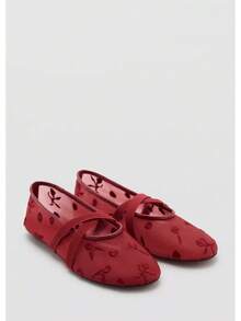 Women Flats - Red - View 5