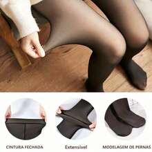 Women's Warm Fleece Lined Thermal Pantyhose - 黑色 - 查看 9