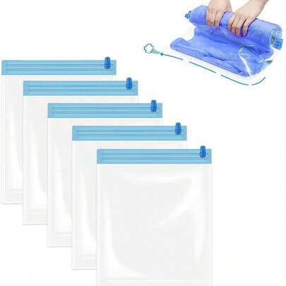 Reusable PE Vacuum Storage Bags, No Air Pump Needed, Suitable For Wardrobe, Bedding, Travel Luggage, Dorm Room, Space Saving