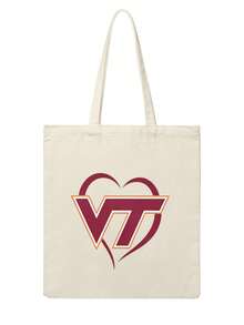 USA Made Virginia Tech University Svg Bundle. Tote Bag, Literary Shoulder Bag For Readers Canvas Tote Bag, Vintage Reusable Shopping Bag ,Fashion Daily Handbag For Kid/Woman - Màu be - Xem 1