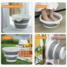 1 buah Ember Lipat, Kapasitas 3L/5L/10L, Hemat Ruang, Ember Lipat Portabel, Serbaguna untuk Mencuci Pakaian, Rumah, Luar Ruangan, Cuci Mobil, Berkemah, Memancing, Tersedia Berbagai Warna - beraneka warna - View 6