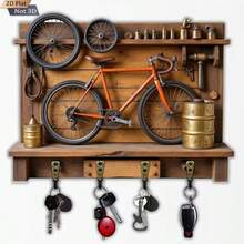 1pc 2D Flat Vintage Camping Style RV Keychain Hook - Wooden Multifunctional Decorative Key Holder, Wall Decor, Room Decor, All Season Home Decor, Halloween & Christmas Decoration - Multicolor - View 10