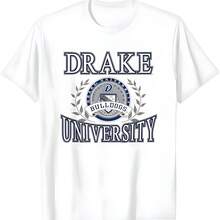 Elite Authentics Drake Bulldogss Unisex-Adultos y Niños Negro Moderno sin cuello de tripulación Camiseta de manga corta - Blanco - Ver 1