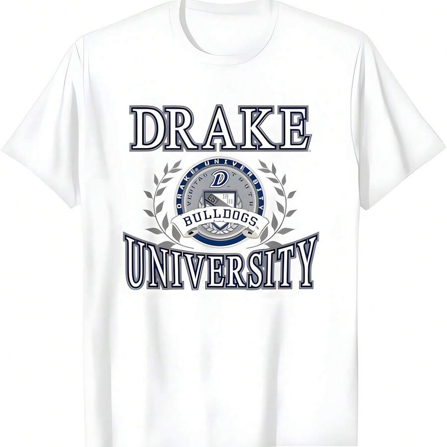Elite Authentics Drake Bulldogss Unisex-Adultos y Niños Negro Moderno sin cuello de tripulación Camiseta de manga corta - Blanco - Ver 1