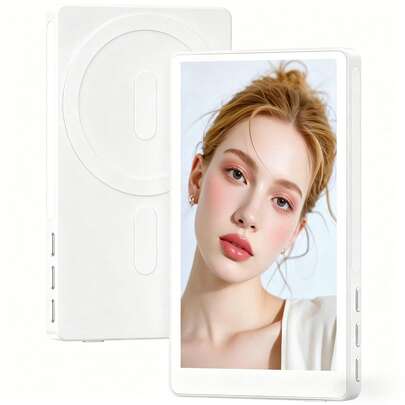 4." Selfie Monitor Screen Phone 17, 1080P Wireless Screen Mirroring Back Camera Monitor Phone, Magnetic Selfie Screen With 100ft Remote For Vlog  Snaplylens For Phone, Android, Pink 1600mAh Battery