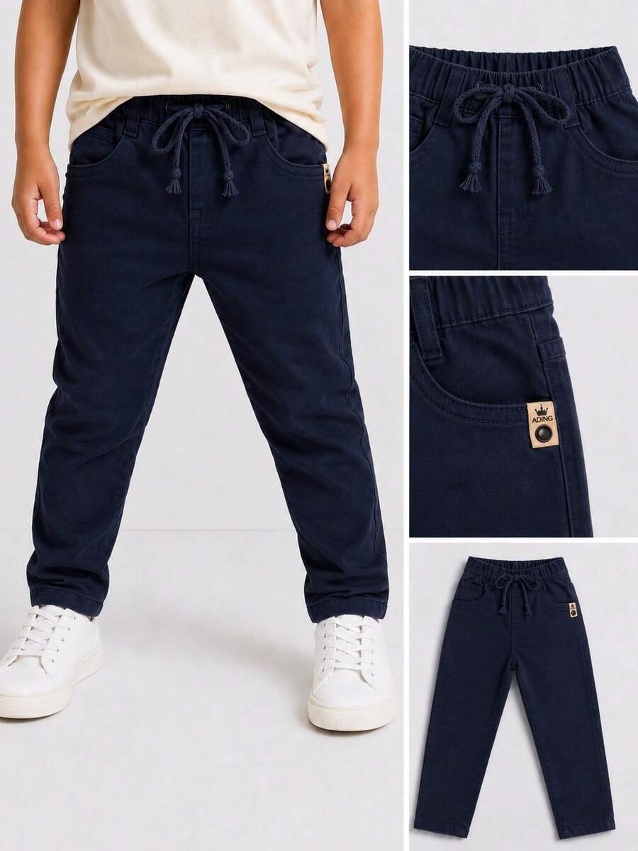 Comfortable Everyday Casual Pants For Boys. - 藏蓝色 - 查看 1