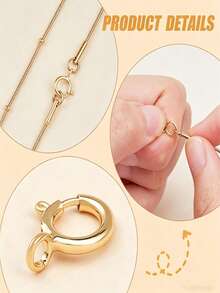 10 chiếc khóa lò xo bằng đồng mạ vàng và bạc 18K, thích hợp để làm vòng tay, dây chuyền và trang sức DIY. - Khóa lò xo - Xem 3