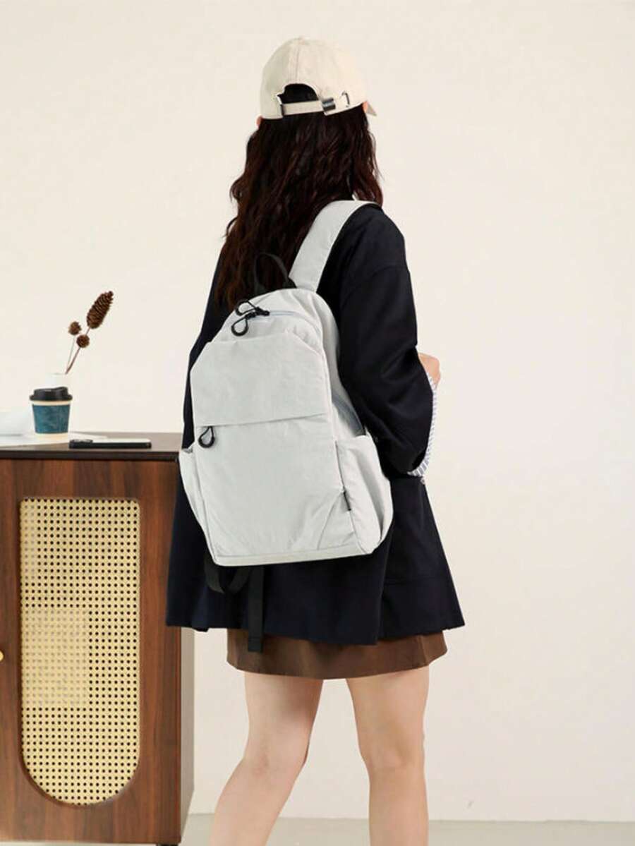 Ba lô nylon kiểu dáng thường ngày, nhẹ, dung tích lớn, túi đeo vai unisex dành cho sinh viên đại học, sinh viên, đi du lịch ngoài trời. - Nhiều kiểu dáng - Xem 1