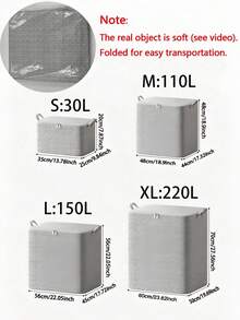 Foldable Fabric Storage Box, Thickened Large Capacity Clothing Storage Bin With Handles, Closet Storage Basket For Blankets, Toys, Clothes, Bedroom, Wardrobe, Living Room Home Organization, Space-Saving - Grey - View 3