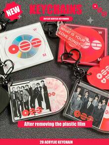 K-POP钥匙扣，ARMY OT7，ARIRANG，2D专辑纪念亚克力钥匙扣，覆有塑料保护膜，双面印刷，Y2K钥匙扣，K-POP钥匙扣，可爱亚克力钥匙扣，2D钥匙扣挂件，钥匙扣挂件礼物，精美钥匙扣，送给朋友的礼物，送给朋友的特别礼物 - 2D平面亞克力(需自行撕膜) - 查看 3