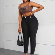 Plus Size Women's Black Skinny Jeans - Multicolor - Ver 7