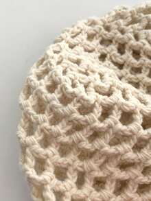 1 chiếc mũ len nữ mùa hè khoét lỗ, mũ beanie dệt thủ công, mũ mỏng thoáng mát. - Nhiều màu - Xem 3