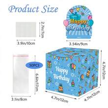 Hộp đựng tiền tiết kiệm sinh nhật màu xanh dương tối giản, hộp quà bất ngờ sinh nhật, kèm theo thiệp chúc mừng sinh nhật có thể kéo ra. - Xem 3