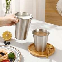 1/3 Piece Stainless Steel Mug - Single-Layer Metal Beer Mug Suitable For Camping And Outdoors - Durable Drinking Cup For Juices, Lemonade, Milk Tea, And Soft Drinks - Restaurant Buffet Commercial Use - Silver - View 9