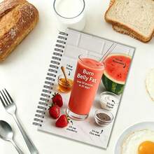 1 Pc A5, 8.3x5.5inch Spiral Notebook With Weight Loss Theme, Suitable For Health Management | Food Logging | Shopping List | Ingredient Control Guide | Healthy Diet - A5 - View 2