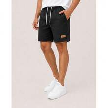 Kit 3 Premium Linen Shorts Bermuda Mauricinho Men's Casual Basic Comfortable Leather Label Detail - 淺藍色 - 查看 6