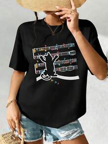 Women T-Shirts - Black - View 2