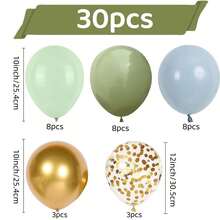 60 de baloane gri, verzi, albastre și aurii, include confetti auriu de 30 cm, potrivite pentru nunți, zile de naștere, petreceri burlăcițe, botezuri pentru bebeluși, petreceri în grădină și multe altele - Vizualizare 10