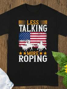 Team Roping T1S1Hirt Grfico de Rodeo Occidental T1EE para CowB1O - Negro - Ver 2