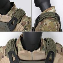 Tactical Shoulder Pads, Laser Cut MOLLE Vest Shoulder Strap Pads, Breathable Soft Nylon Shoulder Protection Pads With Pressure Relief Design, Removable Comfortable Shoulder Pads Suitable For FCPC JPC Vest, Backpack, Hunting, Shooting, Hiking, Outdoor Activities, Available In Black/Khaki/Olive Drab - Multicolor - View 2
