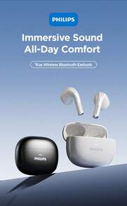 Philips TAT1040 Bluetooth 6.0 Semi-In-Ear Headphones AI Call Noise Reduction 13mm Bass 11H Playtime Lightweight Comfort Earbuds - 查看 1