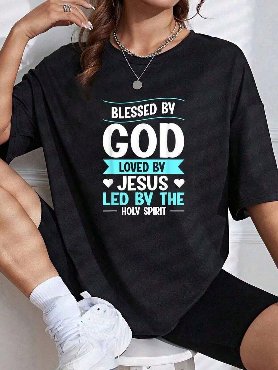 Camiseta Religiosa Cristiana de Pascua con Cruz, Dios y Jesús - Camisetas Gráficas, Ropa de Festival para Mujer, Tops de Verano, Ropa de Verano para Mujer - Blanco - Ver 1