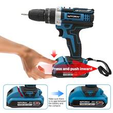 HIPPCRON 21V Cordless Impact Drill Set, 50N.M Torque, 25+3 Torque Settings, 3/8" Keyless Chuck, LED Light, Fast Charging Battery + 24 Accessories - Black - View 9