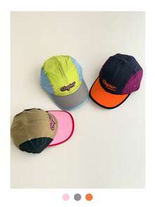 Unisex Street Fashion Color Block Patchwork Flat Brim Casual Hip Hop Cap, Quick Dry Baseball Hat, Letter Print Snapback, Functional Outdoor Cycling Cap, Lightweight Breathable Sun Protection Hat For Summer - Multicolor - View 3