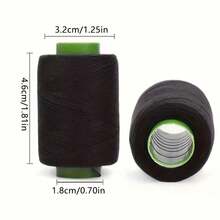 Durable Sewing Thread Suitable For Machine And Hand Sewing Black And White Spools With Green Labels Applicable For Various Projects And Repairs - One Roll Of Black Thread + 12 Needl - View 4