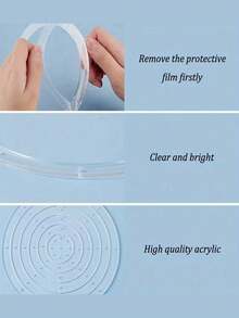 Juego de 6 piezas de plantillas de costura, regla de costura de acrílico transparente, regla para hacer y graduar patrones de ropa, herramientas de costura DIY hechas a mano, juego de reglas de sastre multifuncionales, 1-6 pulgadas - regla redonda - Ver 5