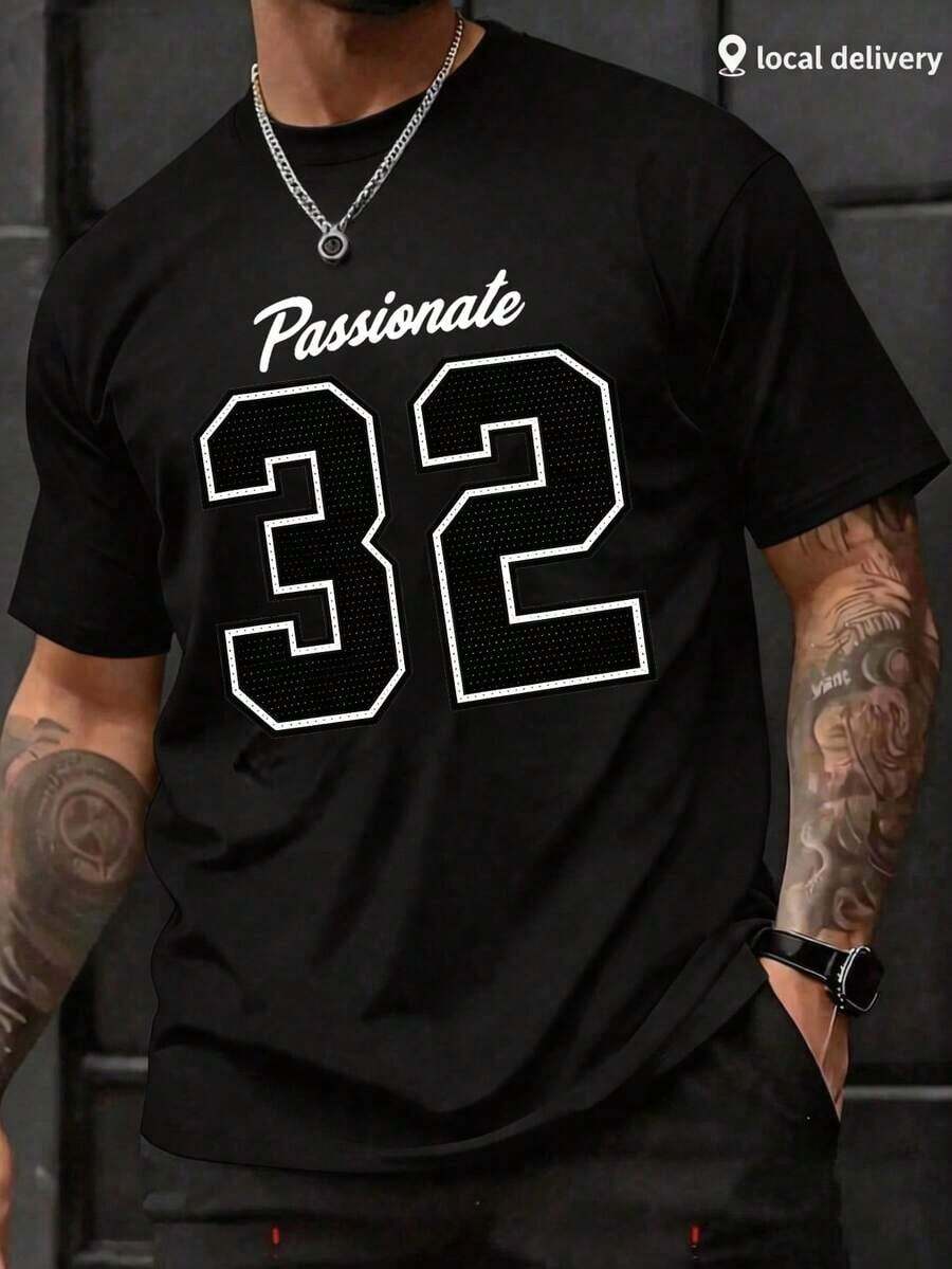 Summer Men's Crew Neck T-Shirts Gym Leisure Holiday High Quality Men's Shirts Fashion Prints Y2K Men's Clothing Festival Sweatshirt Men's Sets Gifts - 黑色 - 查看 1